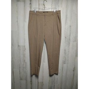 Liverpool Brielynn Straight Leg Ankle Pants Womens 12 Khaki Floral High Rise